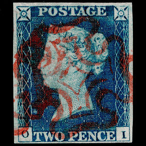 0005 SG5 2d blue "Very Fine Used" Cat: £1000